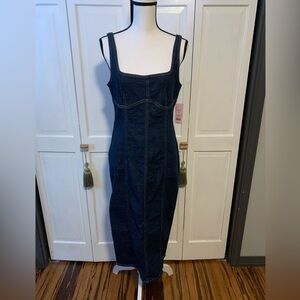 Dark Blue Denim Dress wild fable